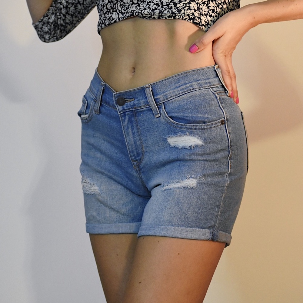 90s Midi Jean Shorts